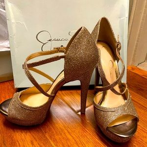 Jessica Simpson Gold Sparkle Heel